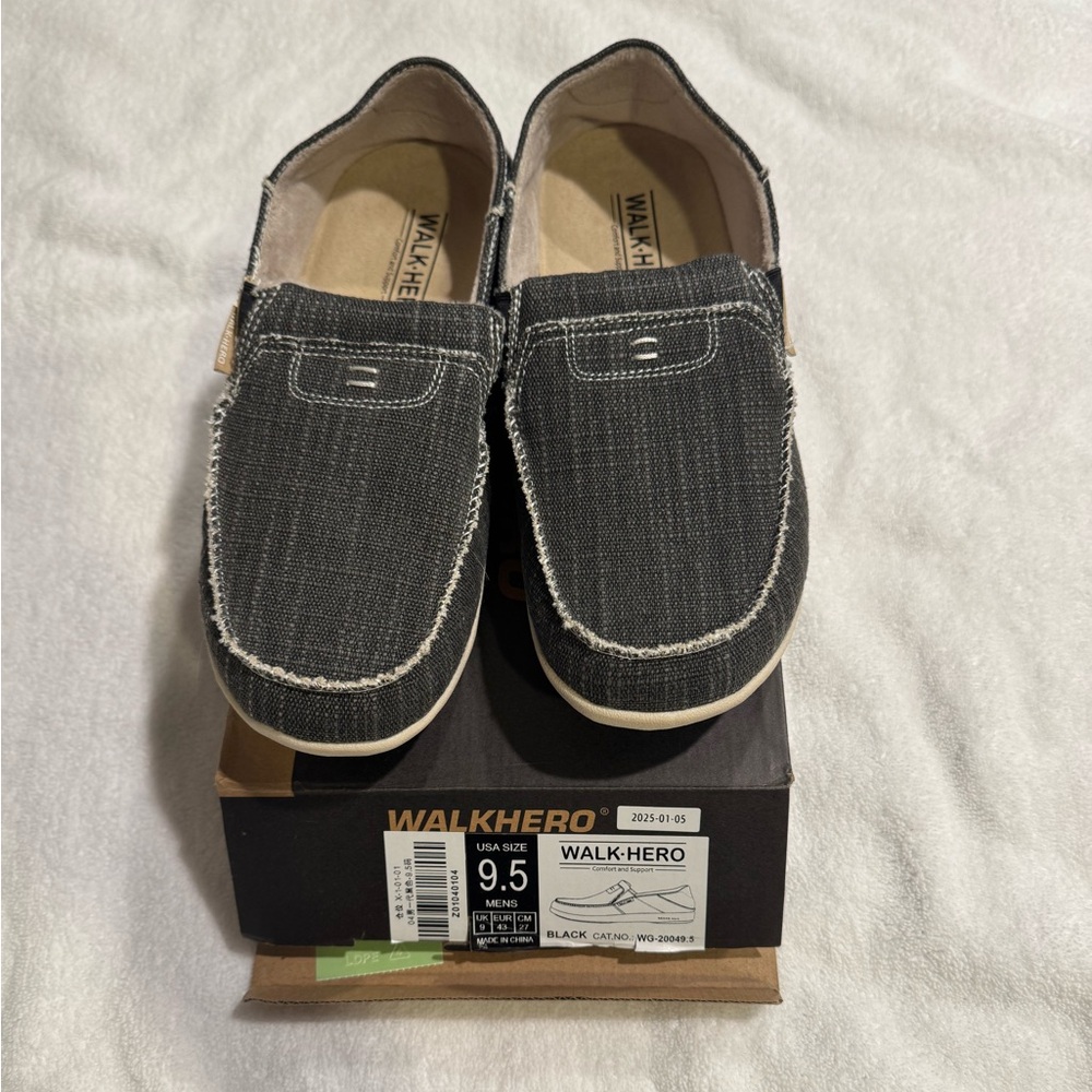 Black Slip-On Loafers Walkhero